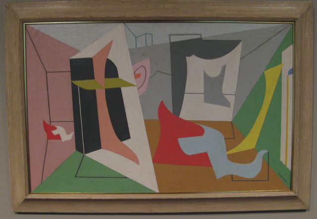 Photo of Stuart Davis painting Egg Beater #3